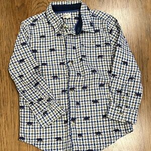 Hatley Navy and White Patterned Button Down Shirt